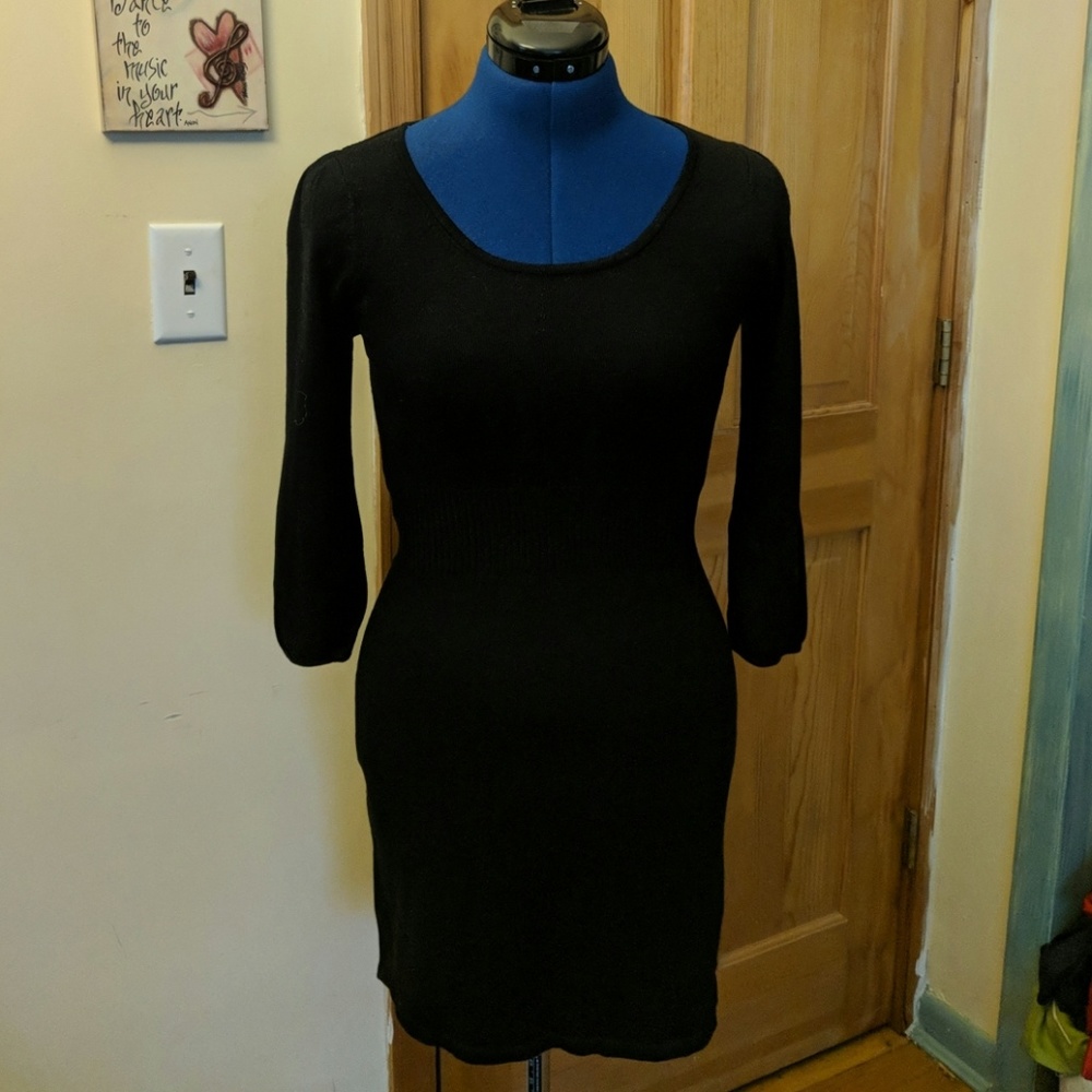 H&M Black 3/4 Sleeve Sweater Dress